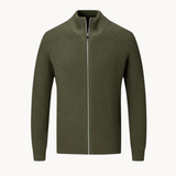 Knitted zip-up coat