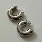 Chunky silver earrings