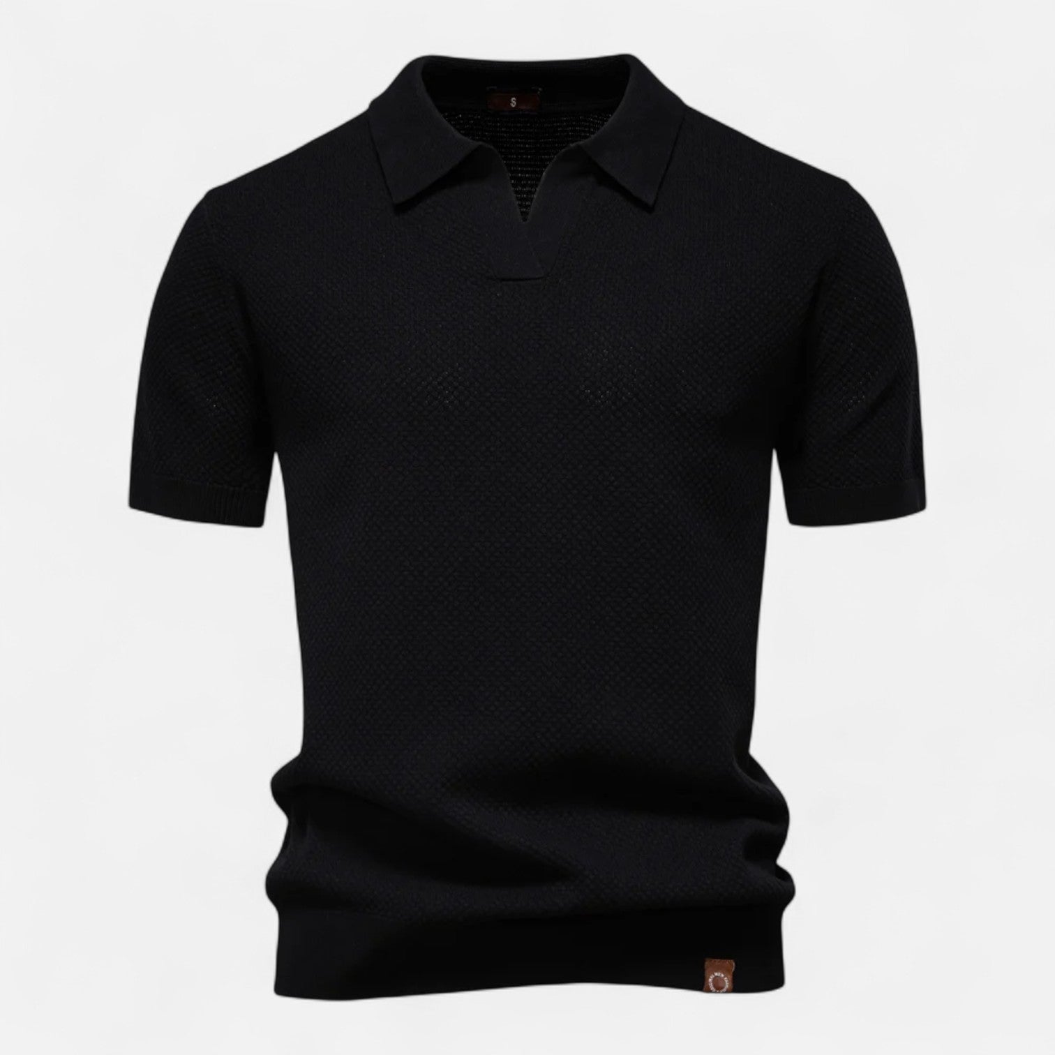 Polo majica od mrežastog materijala - crna