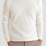 Long-sleeved knit sweater