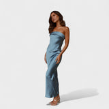 Carmen sleeveless satin dress