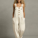 Leila - Modern Denim Jumpsuit with Pockets