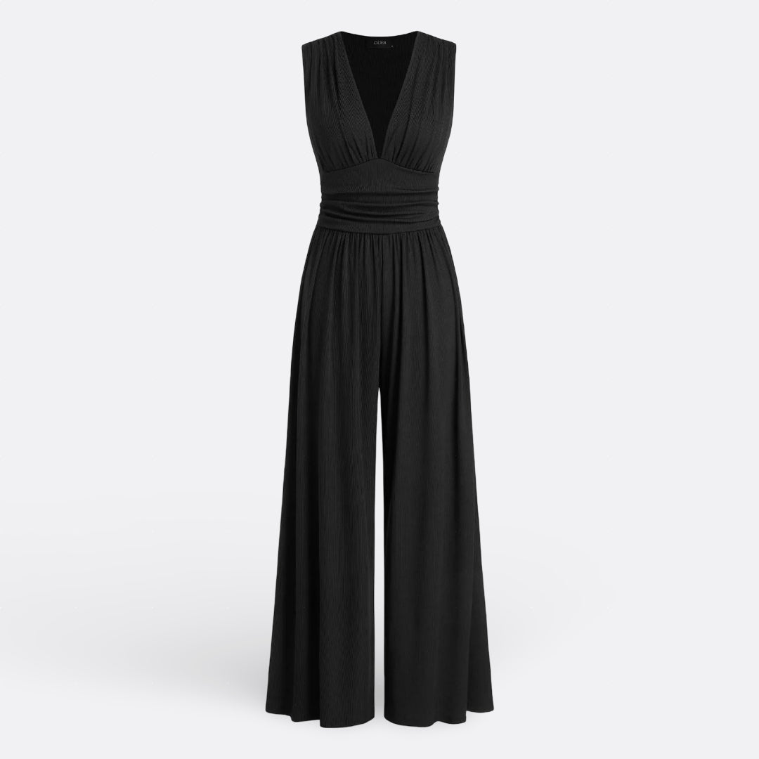 Leonor - Elegantan kombinezon bez rukava, širokih nogavica