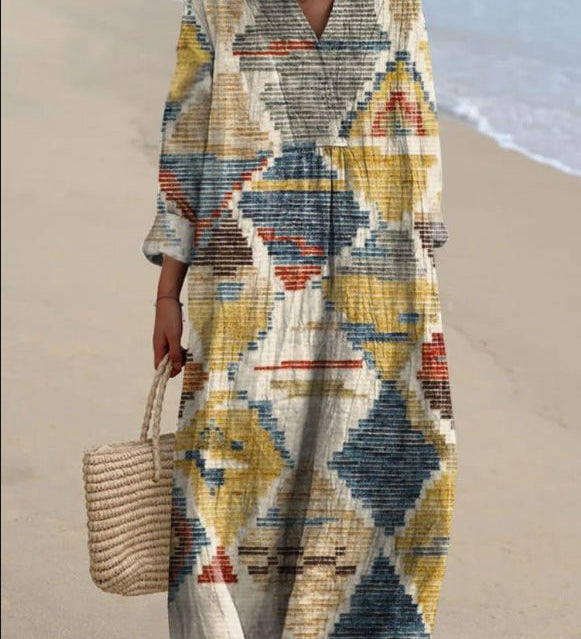 Cátia Dress with Ethnic Patterns