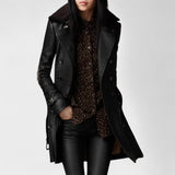 Joana - Elegant 3/4 leather coat