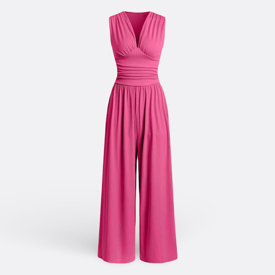 Leonor - Elegant sleeveless, wide-leg jumpsuit