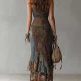 Amanda asymmetrical long patterned dress
