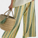Olívia - Olive-colored linen bamboo set