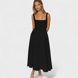 Maribel square-neck midi dress