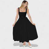 Maribel square-neck midi dress