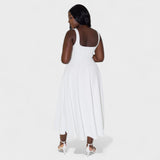 Maribel square-neck midi dress