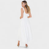 Maribel square-neck midi dress