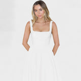 Maribel square-neck midi dress