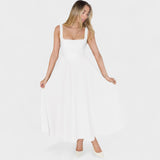 Maribel square-neck midi dress