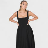 Maribel square-neck midi dress