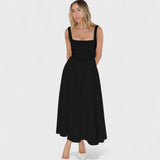 Maribel square-neck midi dress
