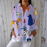Helena - Blouse with dog pattern