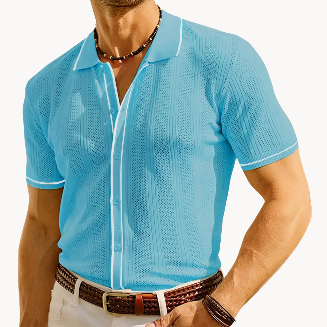 Short-sleeved polo shirt, breathable