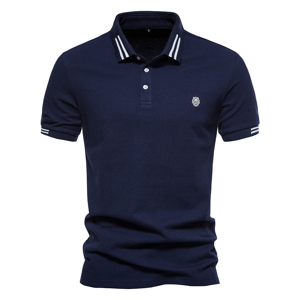 Polo majica s prugastim strukturnim ovratnikom