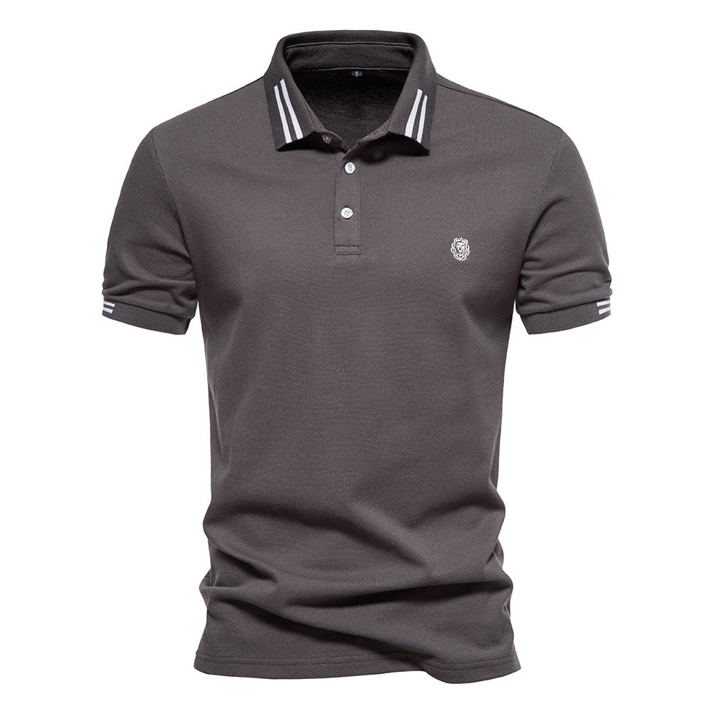 Polo majica s prugastim strukturnim ovratnikom