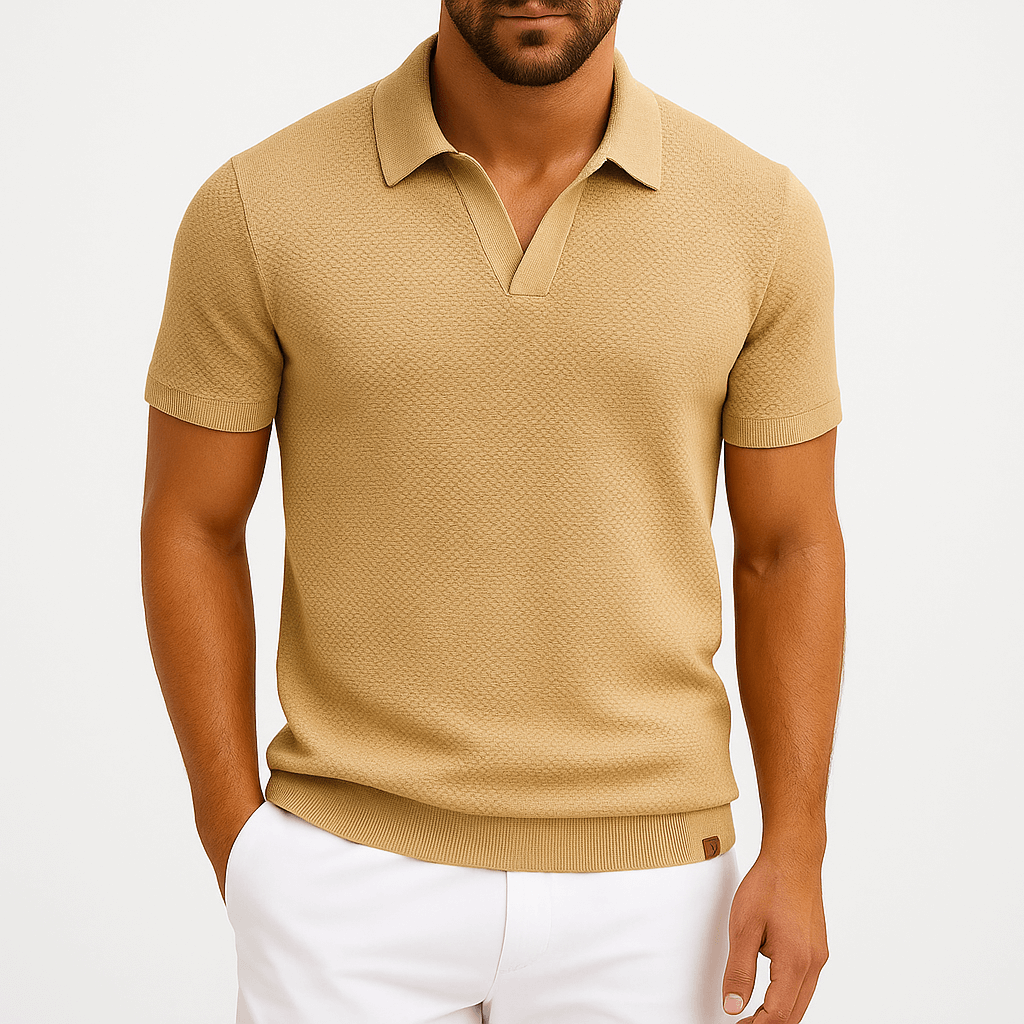 Textured Polyester Polo Shirt
