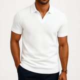 Textured Polyester Polo Shirt