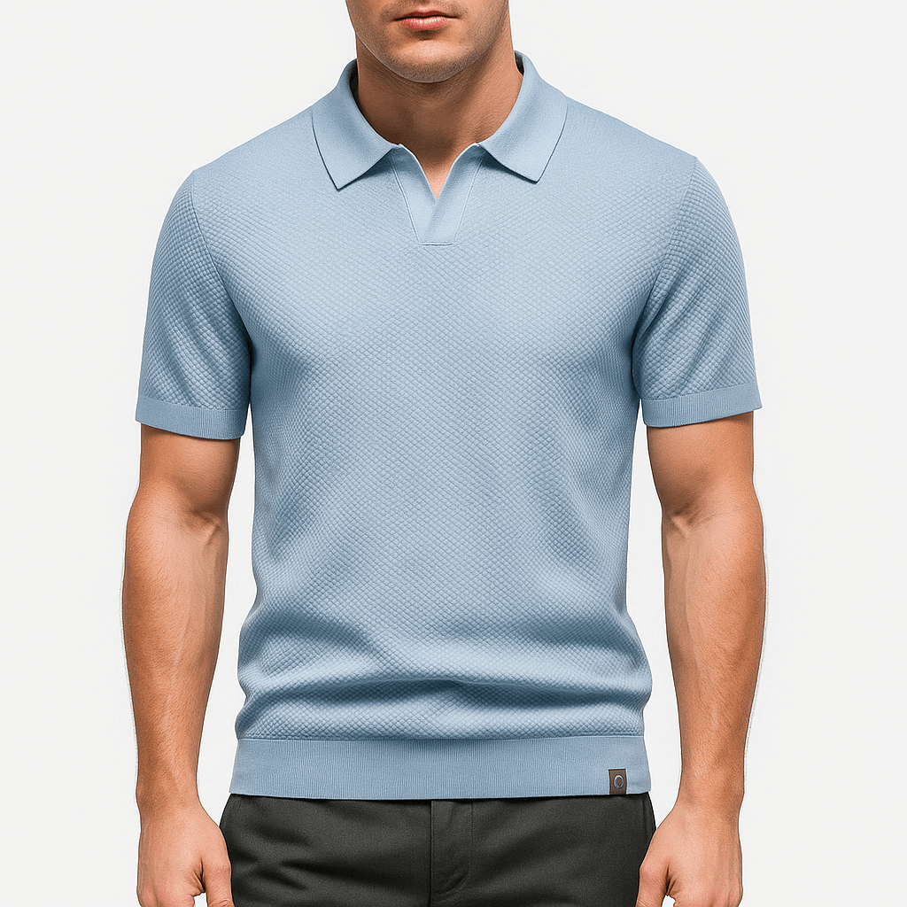 Textured Polyester Polo Shirt