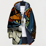 Jacket with a pattern of cat faces