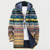 Jacket with a wavy tribal pattern