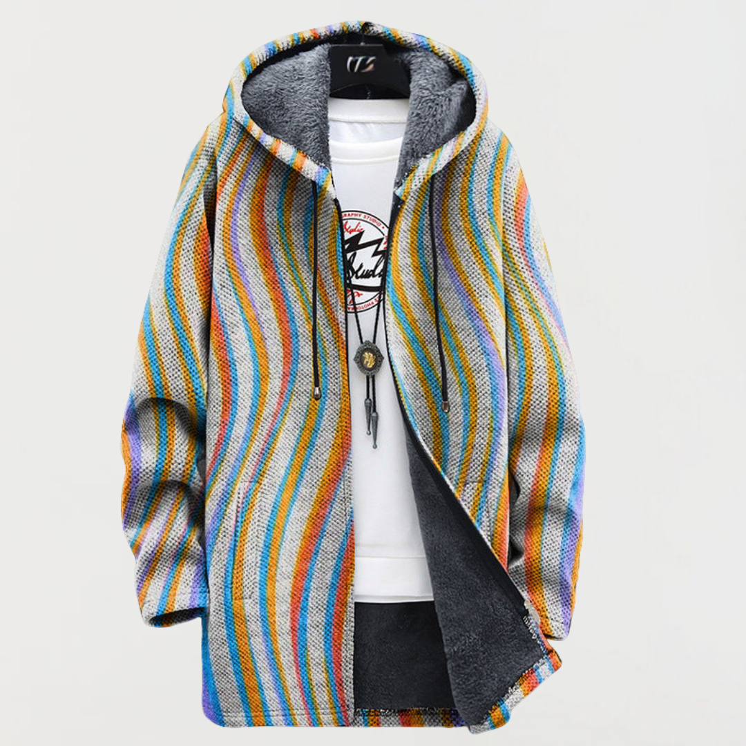 Wavy stripe coat