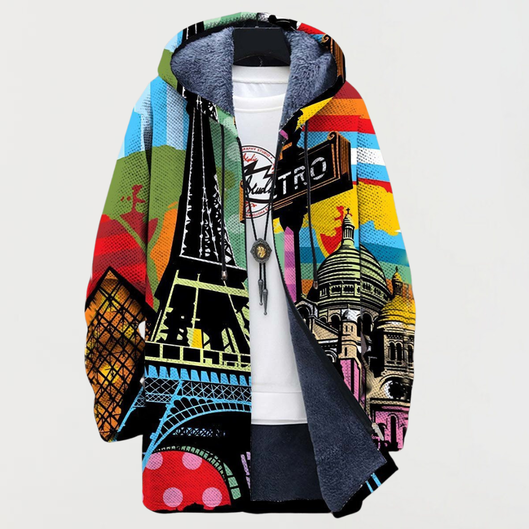 Hoodie with an urban pattern