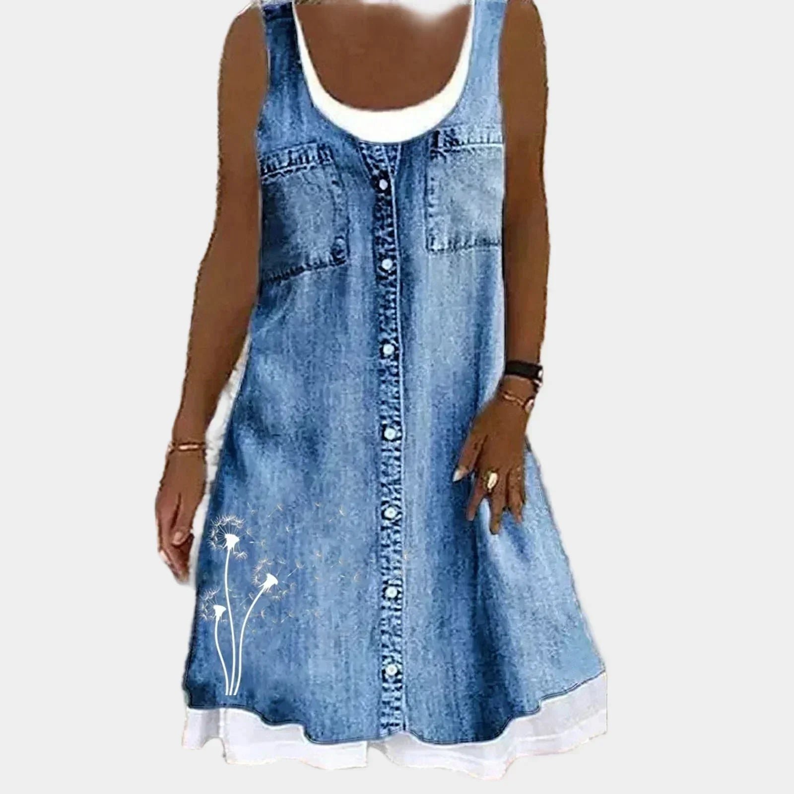 Soft elegant denim dress
