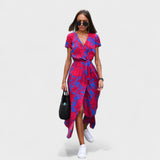 Pink Boho Chic Lily Print Dress