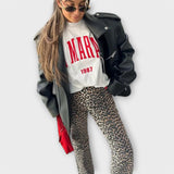 Vintage traperice s leopard uzorkom
