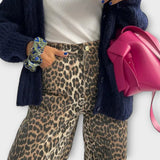 Vintage traperice s leopard uzorkom