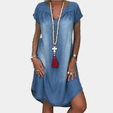 Summer dress made of wide denim