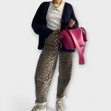 Vintage traperice s leopard uzorkom