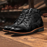 Retro-inspired round-toe boots