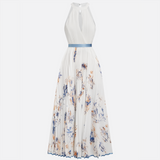 Floral-print ceremony dress