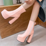 Platform boots, chic and confident