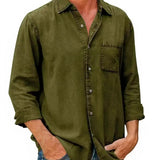 Long denim blend shirt