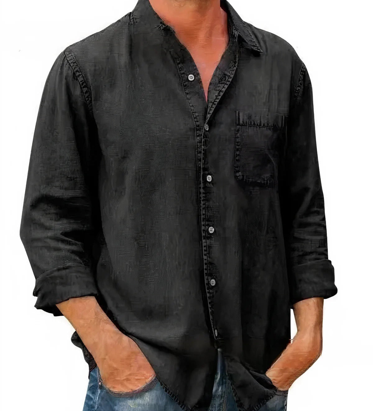 Long denim blend shirt