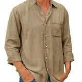 Long denim blend shirt