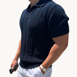 Mesh T-shirt with a relaxed collar