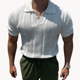 Mesh T-shirt with a relaxed collar