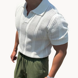 Mesh T-shirt with a relaxed collar