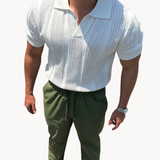 Mesh T-shirt with a relaxed collar