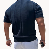 Mesh T-shirt with a relaxed collar