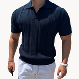 Mesh T-shirt with a relaxed collar
