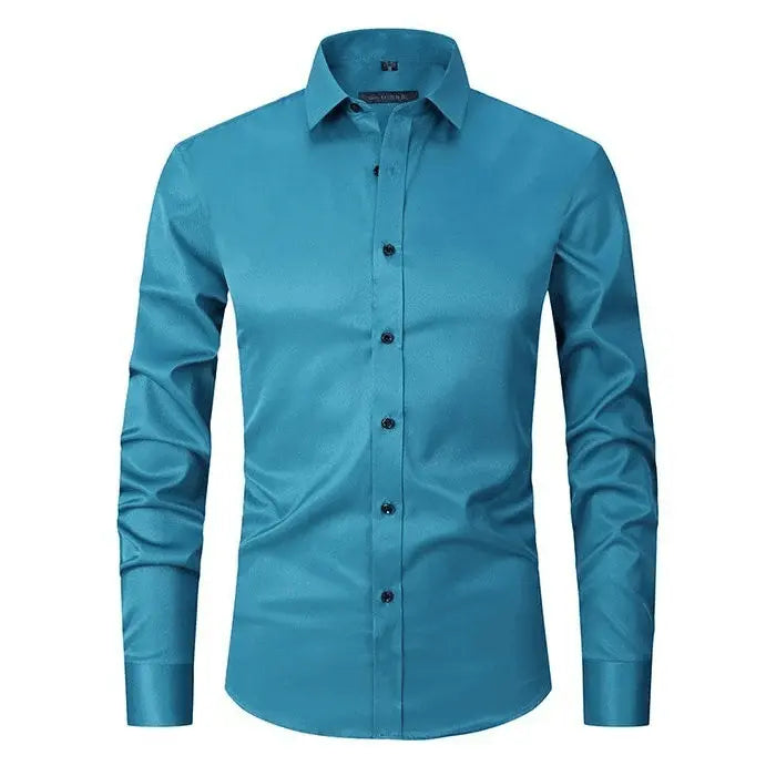 Wrinkle-free polyester blend shirt